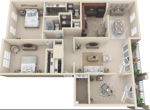 The Magnolia 2 Bedroom Apartment in Virginia Beach VA