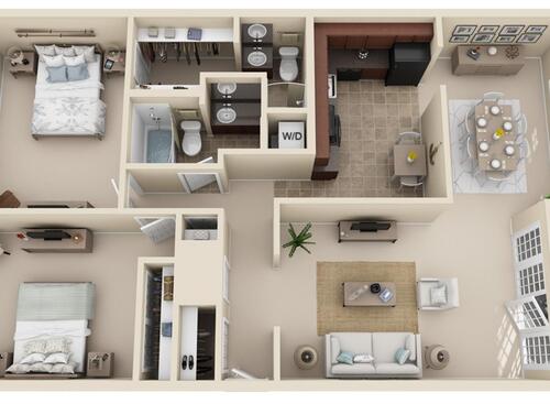 The Orchid 2 Bedroom Apartment in Virginia Beach VA