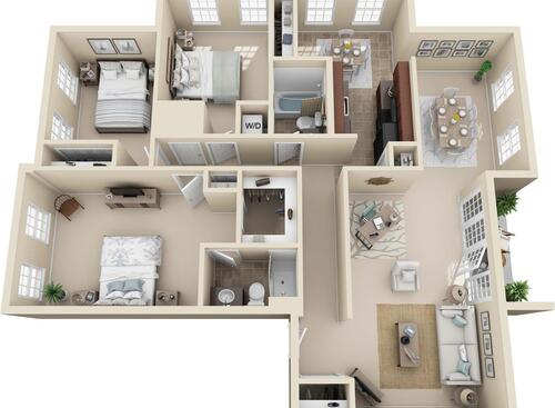 The Sunflower 3 Bedroom Apartment in Virginia Beach VA