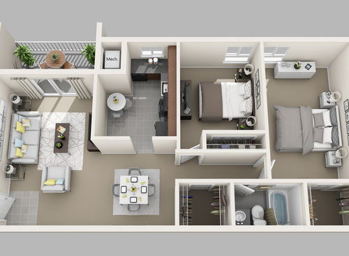 The Palm 2 Bedroom Apartment in Virginia Beach VA