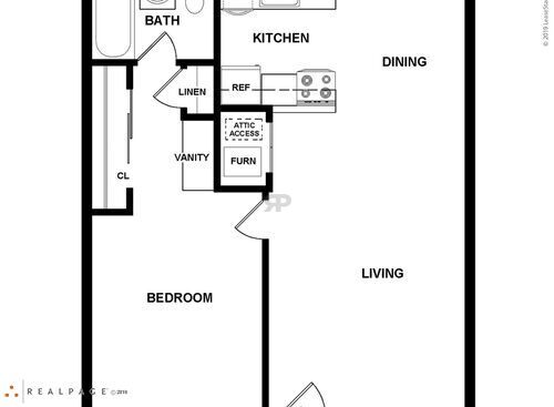 River Park - One Bedroom - 1 bed - 1 bath - 650 sf