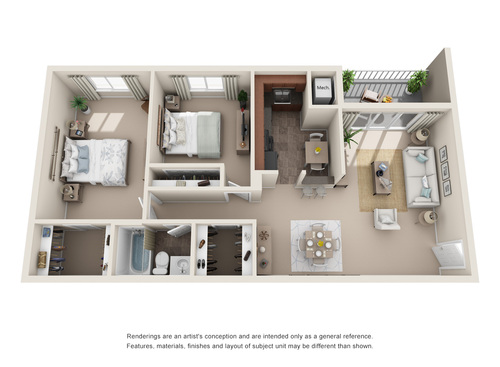 The Blair 2 Bedroom Apartment in Downtown Norfolk VA