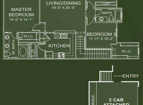 Mansions at Ivy Lake - Houmas House - 3 bed - 2 bath - 1524 sf