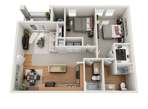 The Alexander - The Belmont - 2 bed - 2 bath - 949 sf