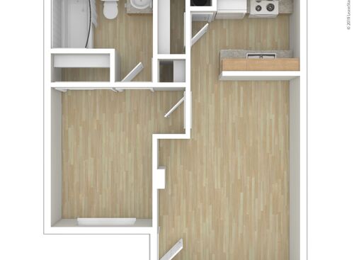 Copeland Creek Apartments - One Bedroom A - 1 bed - 1 bath - 510 sf