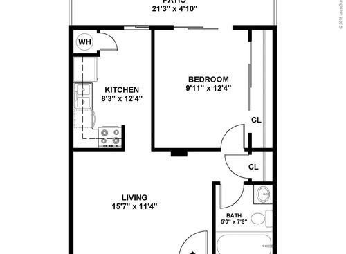 Copeland Creek Apartments - One Bedroom A1b - 1 bed - 1 bath - 547 sf