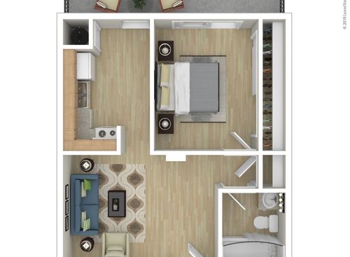 Copeland Creek Apartments - One Bedroom A1b - 1 bed - 1 bath - 547 sf