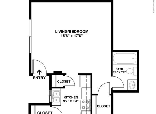 Copeland Creek Apartments - Studio 1a - Studio bed - 1 bath - 511 sf