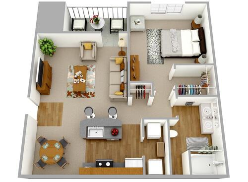 Brenneman Farm Apartments - The Arabian - 1 BR - 1 bed - 1 bath - 857 sf