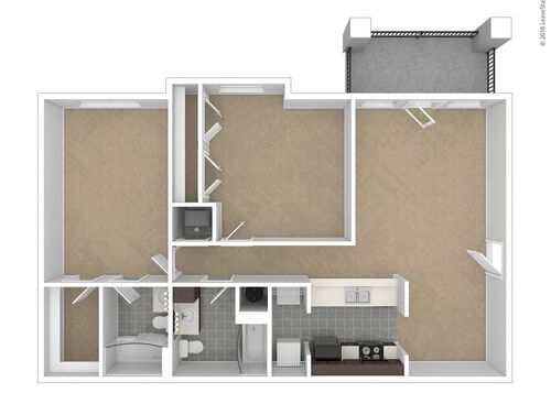 A1: Beds - 2: Baths - 2: SqFt Range - 1055 to 1055