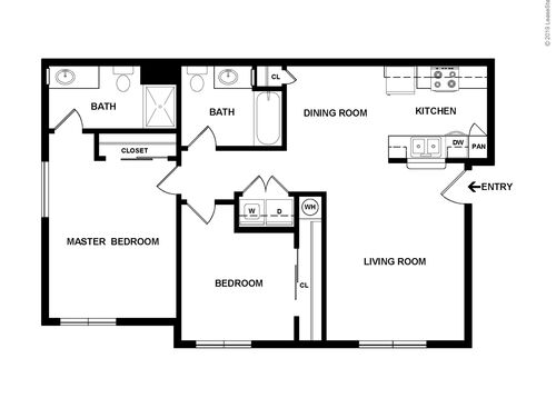 Mason Avenue Apartments - Adams - 2 bed - 2 bath - 933 sf