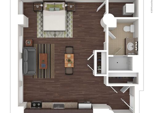 One Bedroom: Beds - Studio: Baths - 1: SqFt Range - 614 to 614