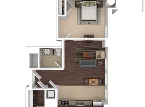 One Bedroom: Beds - 1: Baths - 1: SqFt Range - 639 to 639