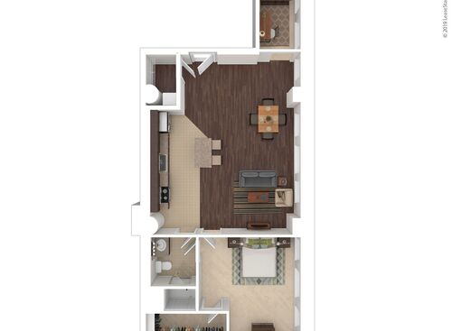 One Bedroom: Beds - 1: Baths - 1: SqFt Range - 971 to 971