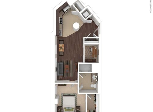 One Bedroom: Beds - 1: Baths - 1: SqFt Range - 971 to 971
