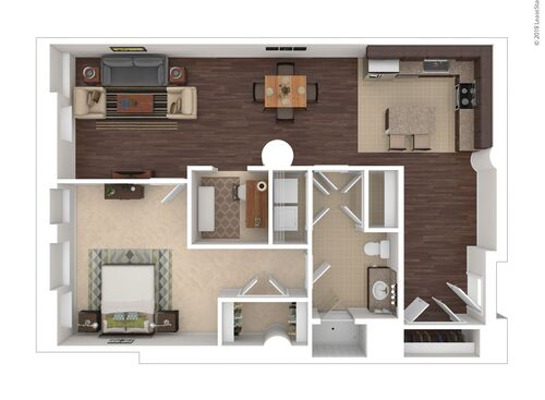 One Bedroom: Beds - 1: Baths - 1: SqFt Range - 971 to 971