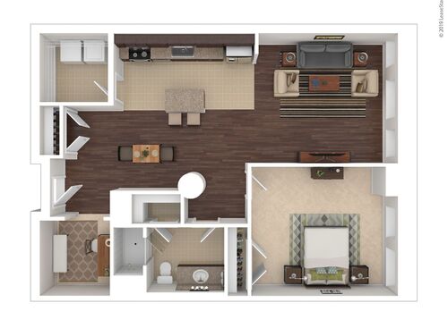 One Bedroom: Beds - 1: Baths - 1: SqFt Range - 699 to 699