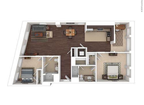 One Bedroom: Beds - 2: Baths - 2: SqFt Range - 1188 to 1935