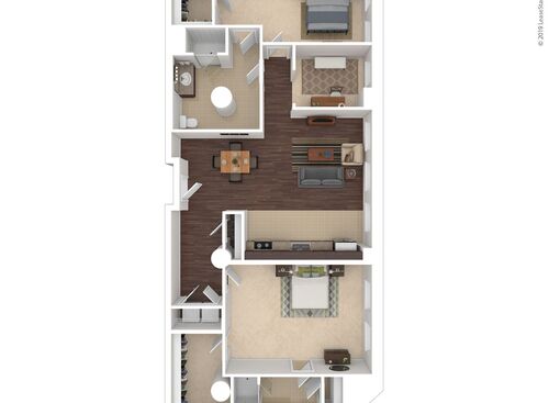 One Bedroom: Beds - 2: Baths - 2: SqFt Range - 1188 to 1935