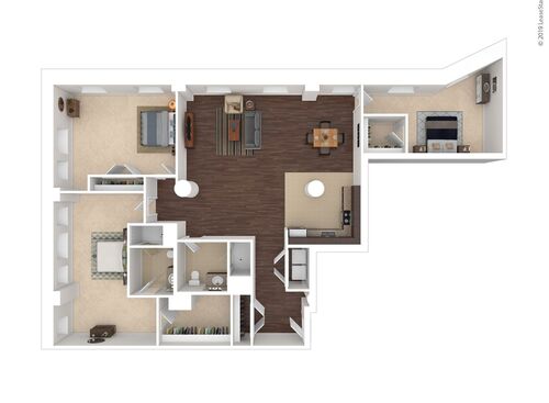 One Bedroom: Beds - 3: Baths - 2: SqFt Range - 1713 to 1713