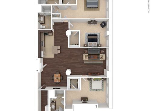 One Bedroom: Beds - 3: Baths - 3: SqFt Range - 2061 to 2061