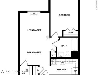 Twin Rivers Tower - 1 Bedroom - 1 bed - 1 bath - 435 sf