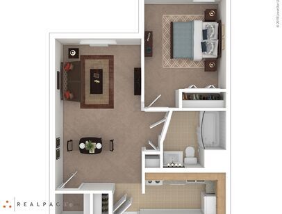 Twin Rivers Tower - 1 Bedroom - 1 bed - 1 bath - 435 sf