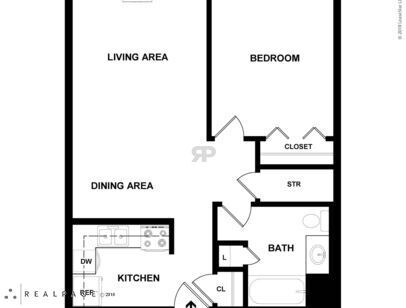 Twin Rivers Tower - 1 Bedroom - 1 bed - 1 bath - 435 sf