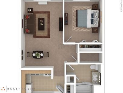 Twin Rivers Tower - 1 Bedroom - 1 bed - 1 bath - 435 sf