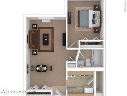 Twin Rivers Tower - 1 Bedroom - 1 bed - 1 bath - 435 sf