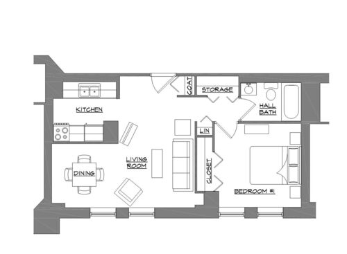 1 Bedroom 1 Bath: Beds - 1: Baths - 1: SqFt Range - 456 to 790