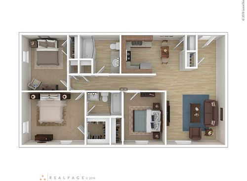 Woodfield Heights Apartments - Style BB - 3 bed - 2 bath - 1158 sf