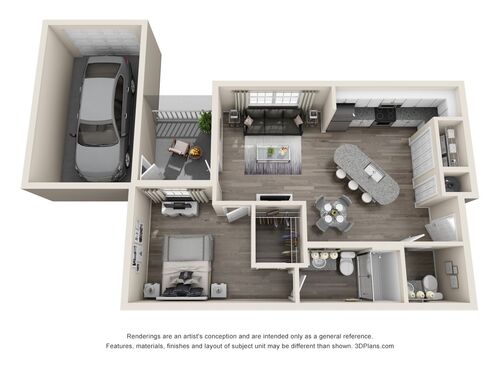 The Cove: Beds - 1: Baths - 1.5: SqFt Range - 852 to 852