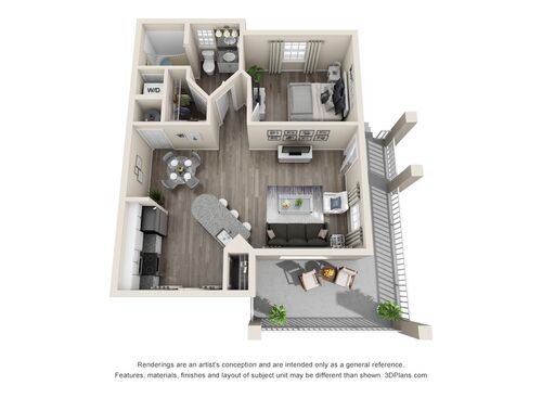 The Cove: Beds - 1: Baths - 1: SqFt Range - 698 to 698