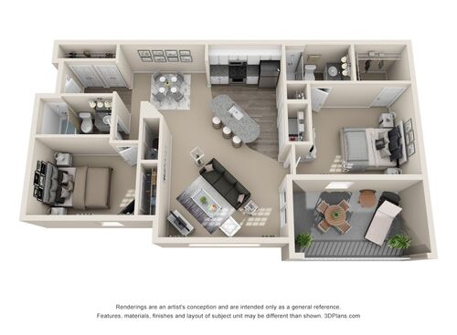 The Cove: Beds - 2: Baths - 2: SqFt Range - 1273 to 1273
