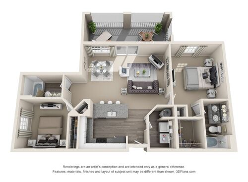 The Cove: Beds - 2: Baths - 2: SqFt Range - 1209 to 1209