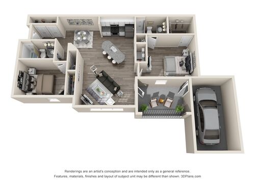 The Cove: Beds - 2: Baths - 2: SqFt Range - 1273 to 1273