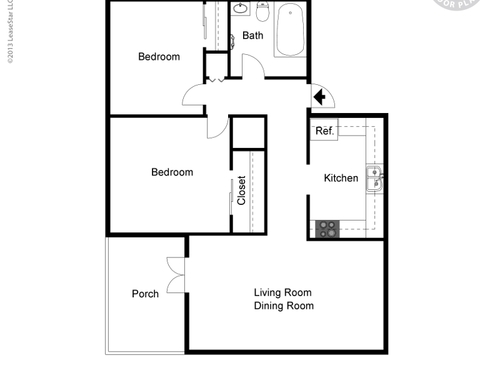 Rolling Hills Apartment Homes - The Windrock - 2 bed - 1 bath - 1000 sf