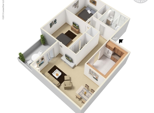 Rolling Hills Apartment Homes - The Windrock - 2 bed - 1 bath - 1000 sf