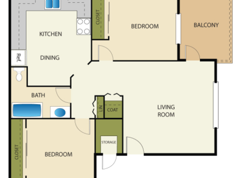 Point Natomas - Two Bedroom One Bath - 2 bed - 1 bath - 765 sf