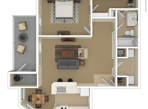 The Keys at 17th Street - Caroline - 1 bed - 1 bath - 783 sf