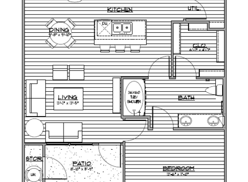 The Brittmoore - Hickory - 1 bed - 1 bath - 776 sf