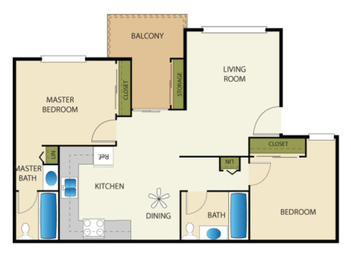 Point Natomas - Two Bedroom Two Bath - 2 bed - 2 bath - 875 sf