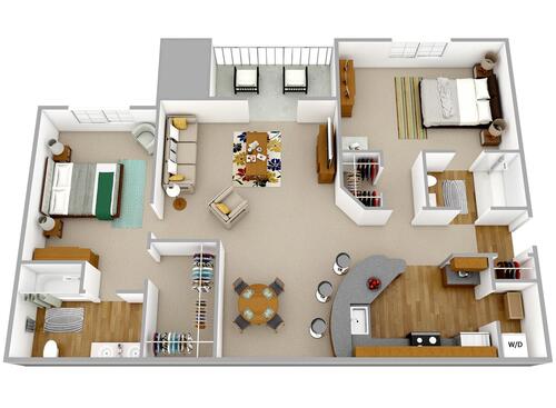 Brenneman Farm Apartments - The Nordland - 2 BR - 2 bed - 2 bath - 1188 sf