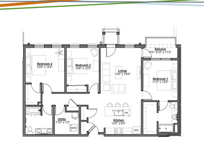 Apartments at the Yard: Kipton - Murray - 3 bed - 2 bath - 1386 sf