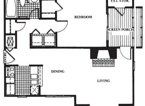 The Villages Apartments - B1 - 1 bed - 1 bath - 686 sf