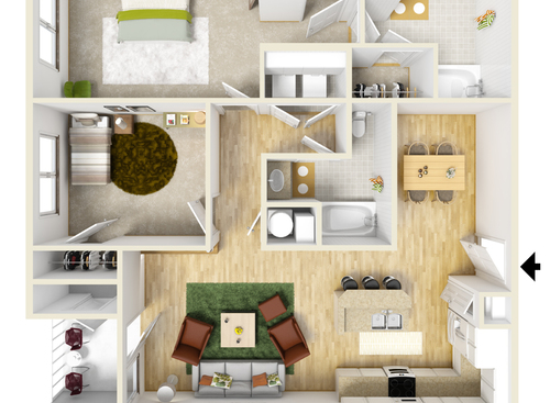 Keystone At Mebane Oaks - Spring - 2 bed - 2 bath - 1218 sf