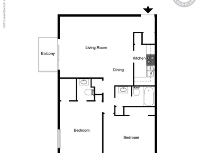 Village Apartments - 2 Bdr/1 1/2 Bath - 2 bed - 1.5 bath - 1000 sf