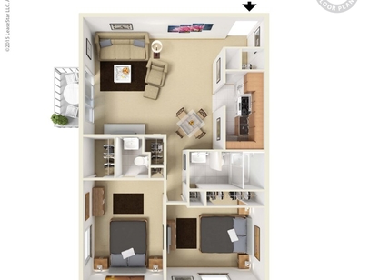 Village Apartments - 2 Bdr/1 1/2 Bath - 2 bed - 1.5 bath - 1000 sf