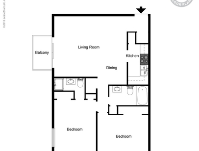Village Apartments - 2 Bdr/2 Bath/Fp - 2 bed - 2 bath - 1150 sf